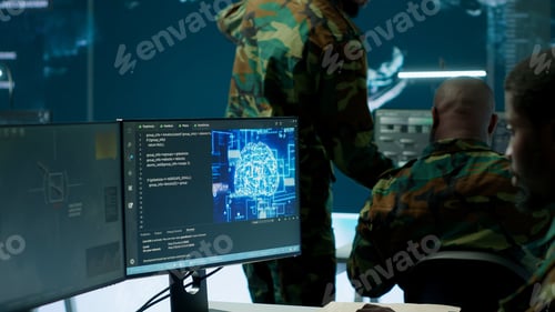Preview: IT software engineer collecting real time data from neural network AI brain