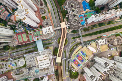 Preview: Tin Shui Wai, Hong Kong, 26 August 2018:- Top down view of Hong Kong city