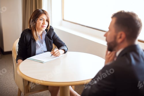 Preview: Point of view of man in a job interview