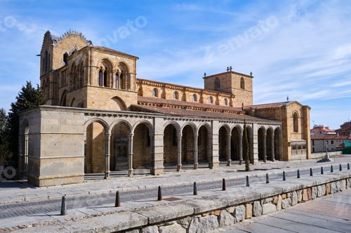 Preview: Beautiful view of Basilique Saint-Vincent in Avila, Spain