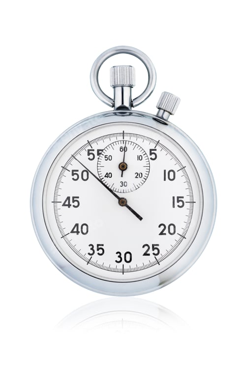 Preview: Classic mechanical analog stopwatch isolated on white