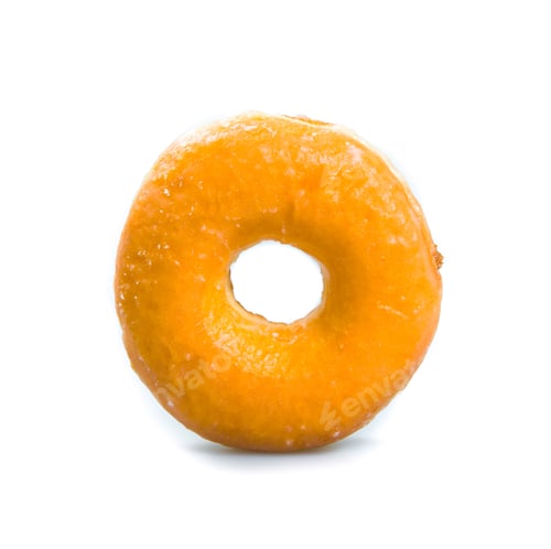 Delicious Donut with Glaze on a White Background