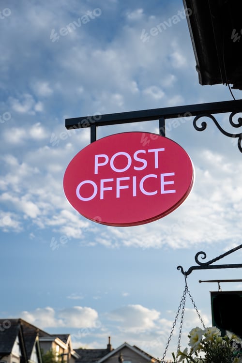 Preview: A traditional old fashioned Post Office sign in the UK