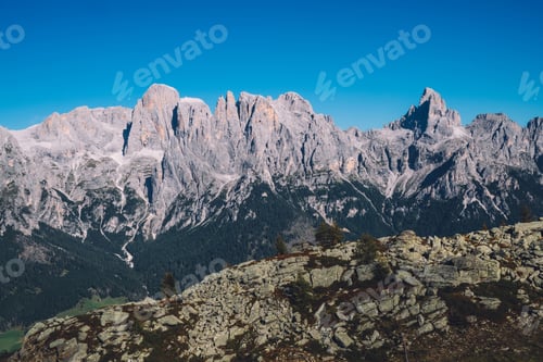 Preview: Beautiful Dolomites peaks view from observation viewpoint