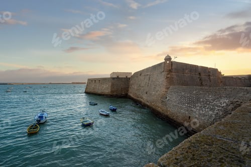 Preview: Castle of Santa Catalina at sunset - Cadiz, Andalusia, Spain