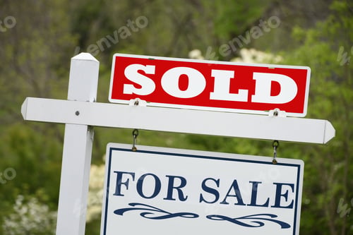 Preview: SOLD! A realtor's FOR SALE sign indicating a house was on the market but has been purchased.