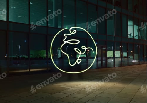 Preview: Neon glow of modern art on an urban night backdrop.