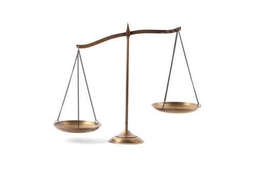 Preview: Golden scales of justice isolated on white