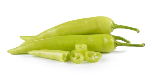 Preview: Green peppers isolated on white background