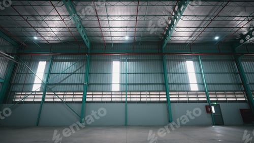 Preview: The Interior of empty warehouse clean and empty industrial hall. Industrial and industrial concept.