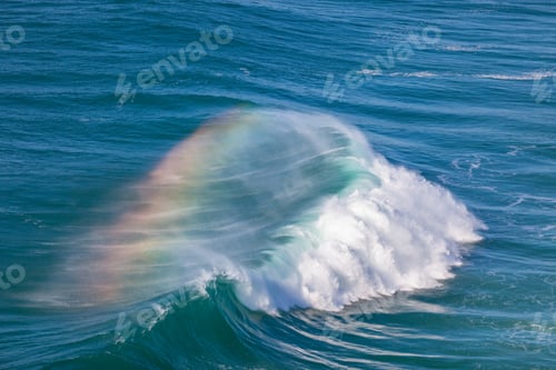 Preview: Giant Ocean Wave with Rainbow in Spray