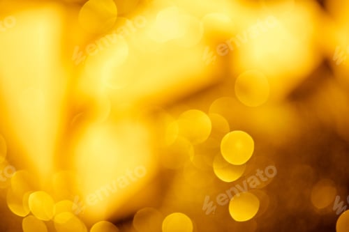 Preview: golden festive bokeh on black background