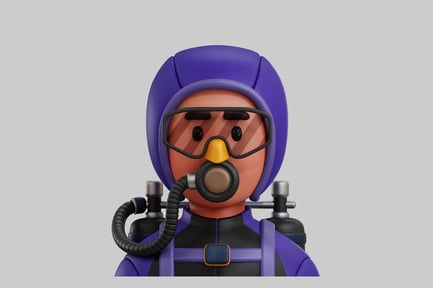 Preview: Cartoon diver character