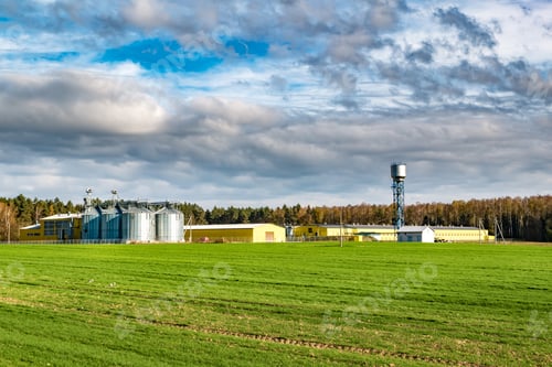 Preview: Granary elevator. agro-processing and manufacturing plant for processing and silver silos