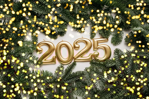 Preview: Holiday background Happy New Year 2025.
