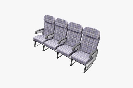 Preview: Airplane seats with plaid upholstery