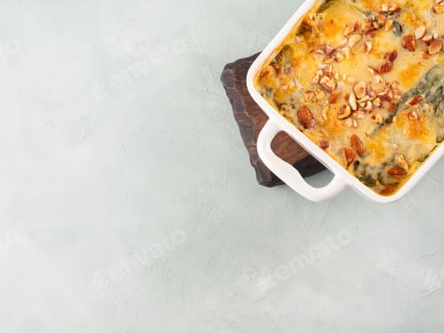 Preview: Baked squash and savoy cabbage casserole vegetarian lasagna