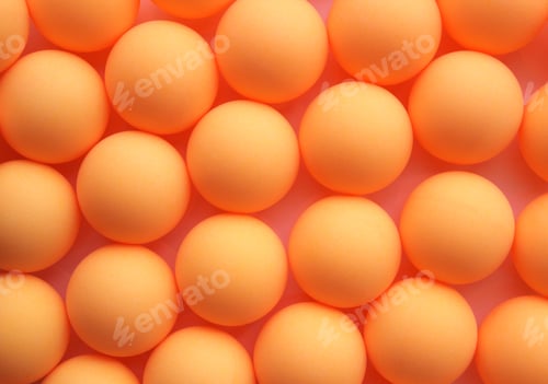 Preview: Close up of orange ping pong balls