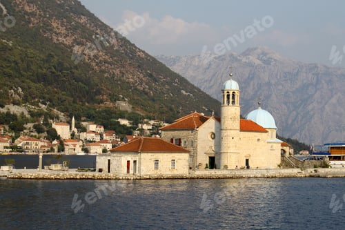 Preview: Island church in Perast Boka Kotorska Bay, Montenegro