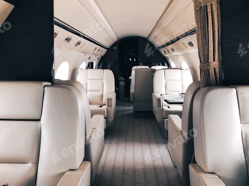 Preview: Interior of a private luxury jet