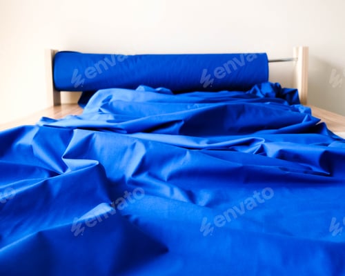 Preview: Abstract blue cotton background, piece of fabric