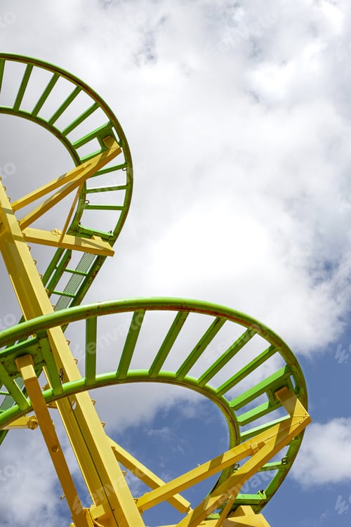 Preview: Rusty roller coaster at the funfair