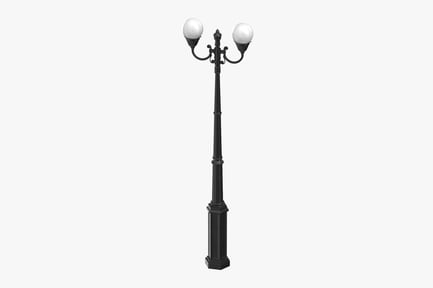Preview: Dual Globe Streetlight: Urban Lighting Fixture
