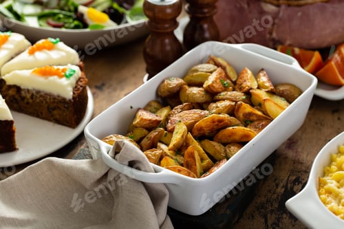 Preview: Traditional side dish for Easter dinner, roasted potatoes