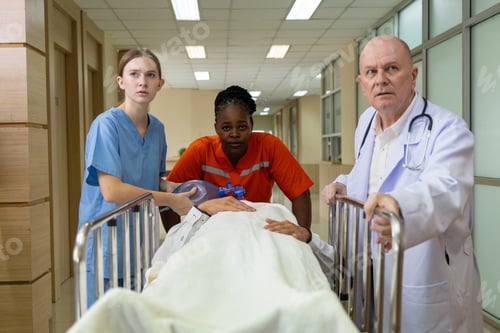 Preview: Emergency medical team rushing patient on stretcher