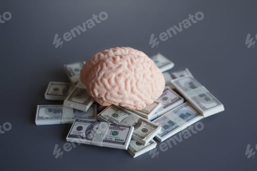 Preview: Closeup image of brain and money.