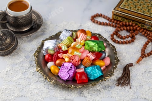 Preview: Traditional Turkish Ramadan Sweet Sugar Candy, Chocolate candie and Almond candies
