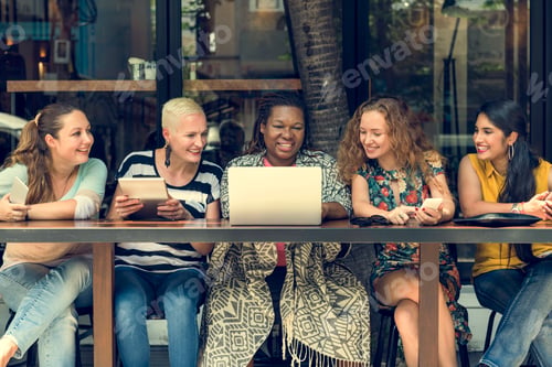 Preview: Women Using Digital Device Concept