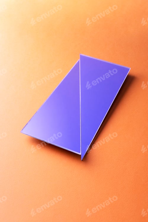 Preview: Broken rectangle shaped mirror on orange background