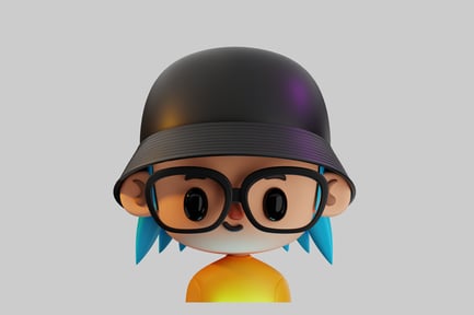 Preview: Cartoon character with bucket hat