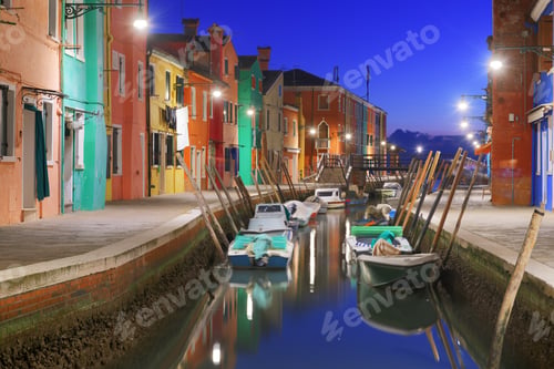 Preview: Burano, Venice, Italy Colorful Buildings Along Canals