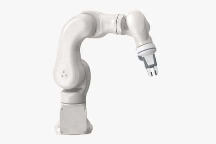 Preview: White Robotic Arm with Gripper - Pharmaceutical Automation