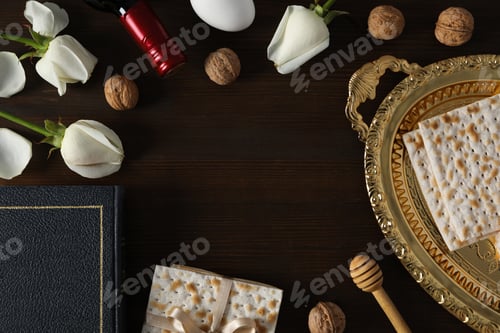 Preview: Concept of jewish Passover holiday, top view