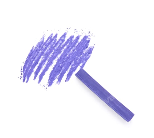 Preview: Violet pastel chalk on sheet of paper with scribble, top view. Drawing material