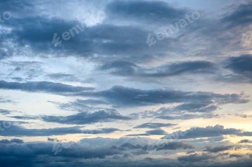 Preview: Beautiful clouds in the blue sky at sunset