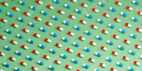 Preview: Medicine capsules pattern on light green background