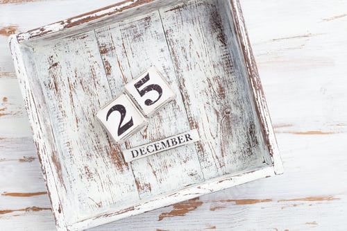 Preview: Wooden Blocks with Christmas Day Date, 25 December