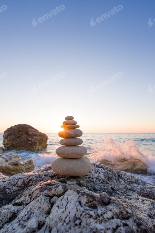 Preview: concept of balance and harmony. rocks on the coast of the Sea