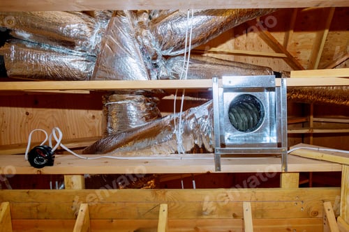 Preview: Construction new home of installed of HVAC vent in roofing