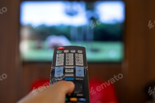 Preview: TV remote control pointing towards the TV