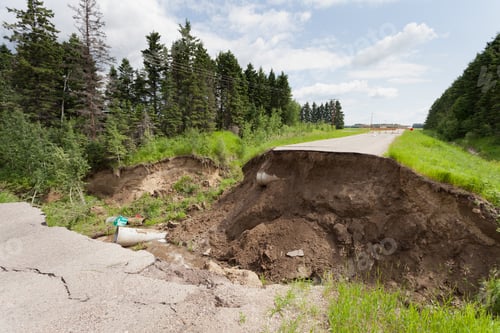 Preview: Flood damaged washed out road