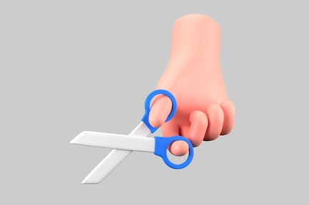 Preview: Cartoon Hand Holding Scissors