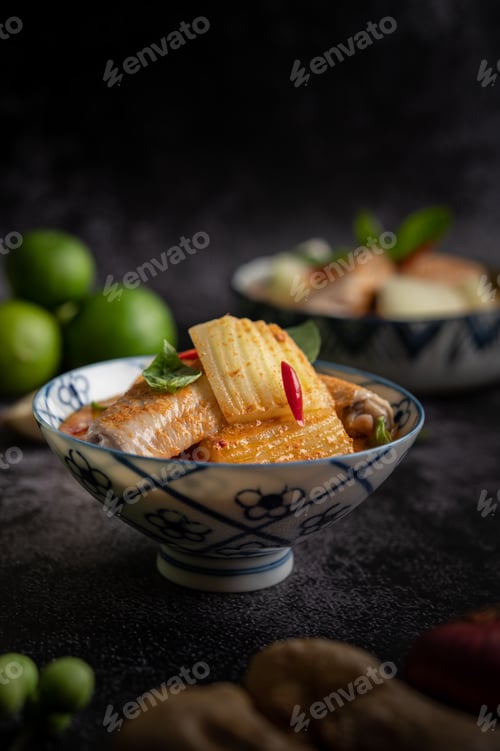 Preview: Chicken curry with winter melon, with mushroom, garlic, chilli and basil.