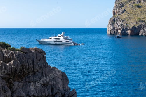 Preview: Sa Calobra Hidden Beach with Yachts, Mallorca, Spain