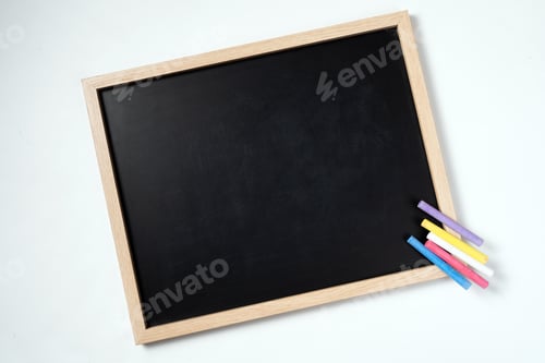 Preview: Blackboard with multi color chalks