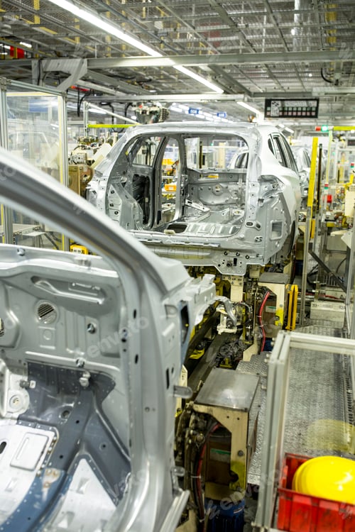 Preview: Modern automatized car production in a factory